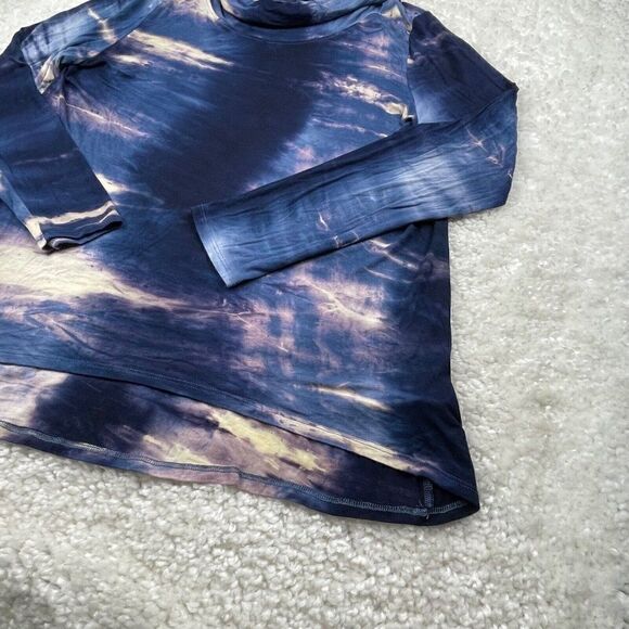 Soft Surroundings Blue Tie Dye Cowl Neck Tunic Pullover Top - Picture 5 of 7